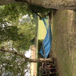 Stribet hngekje i Outdoor PRO Textil Stof 