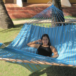 Hngekje i turkis og grn striber i OUTDOOR PRO