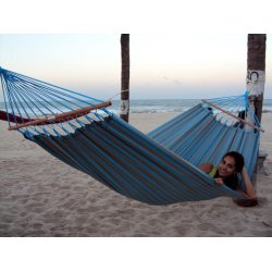 Stribet hngekje i Outdoor PRO Textil Stof 