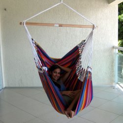 Indigo Hngekjestol i chic farverigt stof 