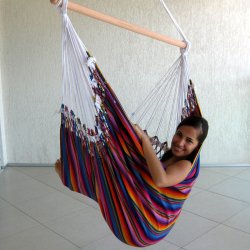 Indigo Hngekjestol i chic farverigt stof 