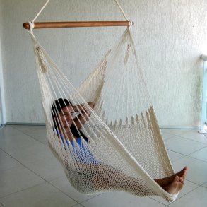 Hngekjestol i naturhvidt Net af bomuld