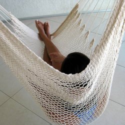 Hngekjestol i naturhvidt Net af bomuld