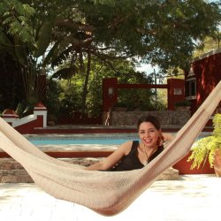 Naturhvid mexicansk hngekje - size 4