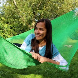 Klar og lys grn hngekje i net fra Mexico