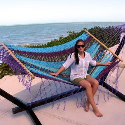 Dobbelt hngekje i net med trstokke