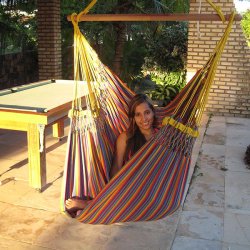 Hngekjestol i fine striber - bomuld og textil stof