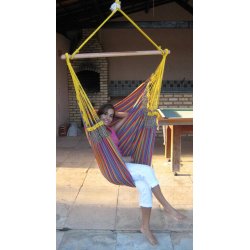 Hngekjestol i fine striber - bomuld og textil stof