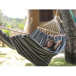 Bl og hvid stof hngekje med rundstokke