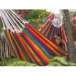 Farverig stribet hngekje i 100% ny bomulds stof 