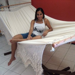 Eksklusiva - stof-hngekje med rundstokke