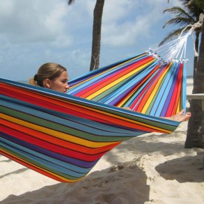 Regnbue farvet stof hngekje