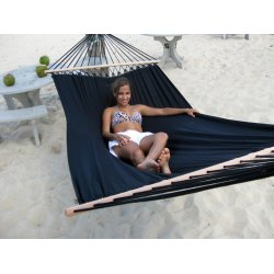 Sort hngekje i stof med 118 cm rundstokke