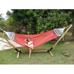 Hngekje i stof med 120 cm brede tvrstokke