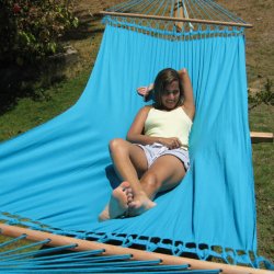 Turkis stofhngekje i bomuld med eucalypso rundstokke 80 cm