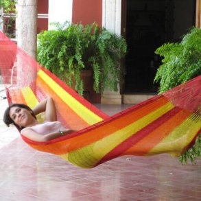 Medium hngekje i coated bomuldsnet