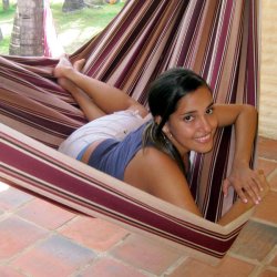 Strk stof hngekje i Striber med Vinrdt look