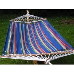 Mexico bl stribet hngekje med 140 cm rundstokke