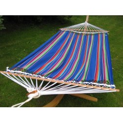 Mexico bl stribet hngekje med 140 cm rundstokke