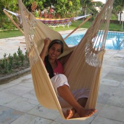 Naturhvid Hngestol i stof