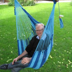 Hngestol i net mixet i bl og turkis farve