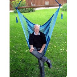 Hngestol i net mixet i bl og turkis farve