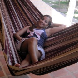 Formosa Mocca stribet strk stof hngekje