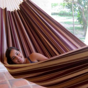 Formosa Mocca stribet strk stof hngekje