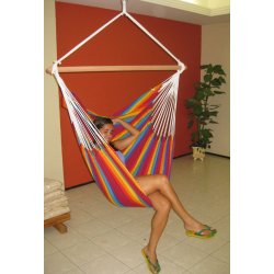 Farverig hngekjestol i 100% bomuldsstof