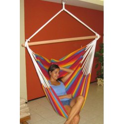 Farverig hngekjestol i 100% bomuldsstof