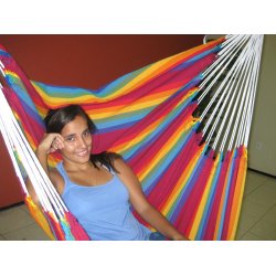 Farverig hngekjestol i 100% bomuldsstof