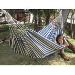 Bl og hvid stribet stof hngekje