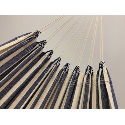 Bl og hvid stribet stof hngekje