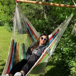 Hngekjestol - Stribet bomulds Net