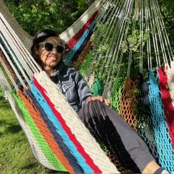 Hngekjestol - Stribet bomulds Net