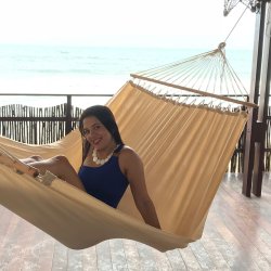 Skagen XL Hngekje med 118 cm tvrpinde med naturhvid stof