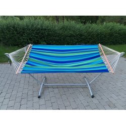 Completto stativ og aqua azur stribet hngekje