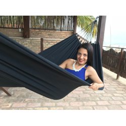 Sort Single hngekje i bomuld - Made in Brazil - Prainha Extra