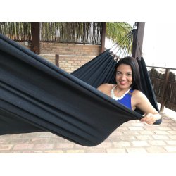 Sort Single hngekje i bomuld - Made in Brazil - Prainha Extra