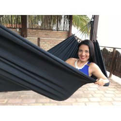 Sort Single hngekje i bomuld - Made in Brazil - Prainha Extra