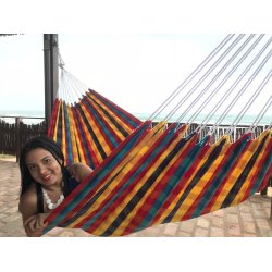 Lille hngekje - 1 person i farverigt ternet stof