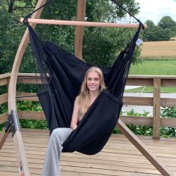 Sort hngekjestol i kvalitets stof af 100% ny bomuld