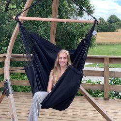 Sort hngekjestol i kvalitets stof af 100% ny bomuld