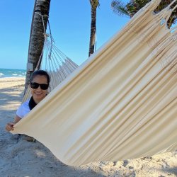 Naturhvid stofhngekje