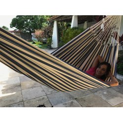 Formosa Hngekje med striber i royalbl og naturhvid