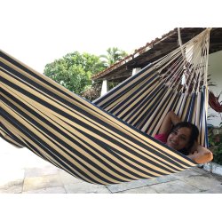 Formosa Hngekje med striber i royalbl og naturhvid