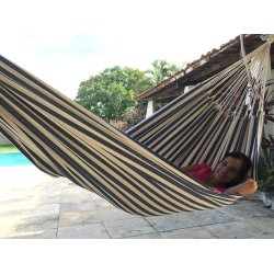 Formosa Hngekje med striber i royalbl og naturhvid