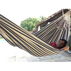 Formosa Hngekje med striber i royalbl og naturhvid