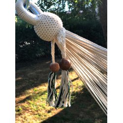 DecoPark Deluxe hngekje - Nr.26 naturhvid og grn i striber