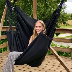 Sort hngekjestol i kvalitets stof af 100% ny bomuld